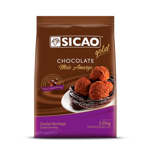 CHOC.SICAO MEIO AMARGO GOLD GOTAS 2,05KG CRD-EZ-8002912-B06, GOLD, Chocolates e Sobremesas